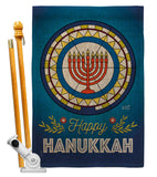 Celebratory Hanukkah - Hanukkah Winter Vertical Impressions Decorative Flags HG130430 Made In USA