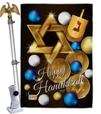 Happy Hanukkah - Hanukkah Winter Vertical Impressions Decorative Flags HG137063 Made In USA