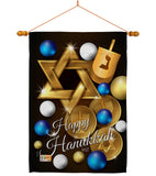 Happy Hanukkah - Hanukkah Winter Vertical Impressions Decorative Flags HG137063 Made In USA