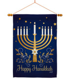 Happy Hanukkah - Hanukkah Winter Vertical Impressions Decorative Flags HG137324 Made In USA