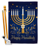 Happy Hanukkah - Hanukkah Winter Vertical Impressions Decorative Flags HG137324 Made In USA