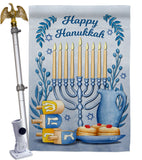 Happy Hanukkah - Hanukkah Winter Vertical Impressions Decorative Flags HG137326 Made In USA