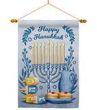 Happy Hanukkah - Hanukkah Winter Vertical Impressions Decorative Flags HG137326 Made In USA