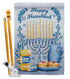 Happy Hanukkah - Hanukkah Winter Vertical Impressions Decorative Flags HG137326 Made In USA