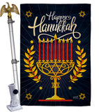 Happy Hanukkah - Hanukkah Winter Vertical Impressions Decorative Flags HG137327 Made In USA