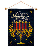 Happy Hanukkah - Hanukkah Winter Vertical Impressions Decorative Flags HG137327 Made In USA