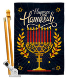 Happy Hanukkah - Hanukkah Winter Vertical Impressions Decorative Flags HG137327 Made In USA