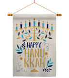 Happy Hanukkah - Hanukkah Winter Vertical Impressions Decorative Flags HG137328 Made In USA