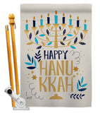 Happy Hanukkah - Hanukkah Winter Vertical Impressions Decorative Flags HG137328 Made In USA