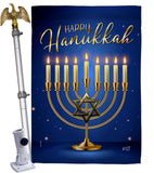 Happy Hanukkah - Hanukkah Winter Vertical Impressions Decorative Flags HG137329 Made In USA