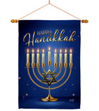 Happy Hanukkah - Hanukkah Winter Vertical Impressions Decorative Flags HG137329 Made In USA