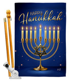 Happy Hanukkah - Hanukkah Winter Vertical Impressions Decorative Flags HG137329 Made In USA