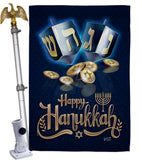 Happy Hanukkah - Hanukkah Winter Vertical Impressions Decorative Flags HG137330 Made In USA