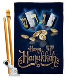 Happy Hanukkah - Hanukkah Winter Vertical Impressions Decorative Flags HG137330 Made In USA