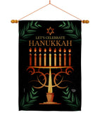 Celebrate Hanukkah - Hanukkah Winter Vertical Impressions Decorative Flags HG190011 Made In USA