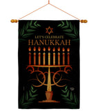 Celebrate Hanukkah - Hanukkah Winter Vertical Impressions Decorative Flags HG190011 Made In USA