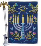 Lighting Hanukkah - Hanukkah Winter Vertical Impressions Decorative Flags HG190184 Made In USA