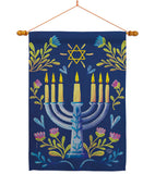 Lighting Hanukkah - Hanukkah Winter Vertical Impressions Decorative Flags HG190184 Made In USA