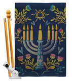 Lighting Hanukkah - Hanukkah Winter Vertical Impressions Decorative Flags HG190184 Made In USA