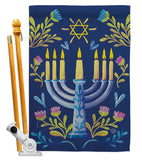 Lighting Hanukkah - Hanukkah Winter Vertical Impressions Decorative Flags HG190184 Made In USA