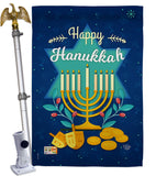 Happy Hanukkah - Hanukkah Winter Vertical Impressions Decorative Flags HG191061 Made In USA