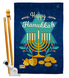 Happy Hanukkah - Hanukkah Winter Vertical Impressions Decorative Flags HG191061 Made In USA