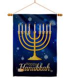 Happy Hunukkah - Hanukkah Winter Vertical Impressions Decorative Flags HG192143 Made In USA