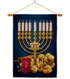 Jewish Festival - Hanukkah Winter Vertical Impressions Decorative Flags HG192313 Made In USA