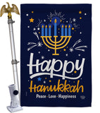 Happy Hanukkah - Hanukkah Winter Vertical Impressions Decorative Flags HG192314 Made In USA