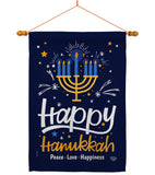 Happy Hanukkah - Hanukkah Winter Vertical Impressions Decorative Flags HG192314 Made In USA