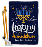 Happy Hanukkah - Hanukkah Winter Vertical Impressions Decorative Flags HG192314 Made In USA