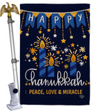 Peace Love Happiness - Hanukkah Winter Vertical Impressions Decorative Flags HG192315 Made In USA