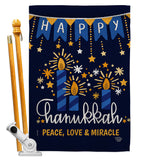 Peace Love Happiness - Hanukkah Winter Vertical Impressions Decorative Flags HG192315 Made In USA