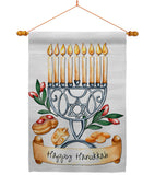 Happy Hanukkah - Hanukkah Winter Vertical Impressions Decorative Flags HG192316 Made In USA