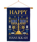 Happy Hanukkah - Hanukkah Winter Vertical Impressions Decorative Flags HG192317 Made In USA