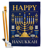 Happy Hanukkah - Hanukkah Winter Vertical Impressions Decorative Flags HG192317 Made In USA