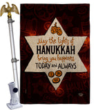 Lights Of Hanukkah - Hanukkah Winter Vertical Impressions Decorative Flags HG192594 Made In USA