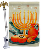 Light Of Hanukkah - Hanukkah Winter Vertical Impressions Decorative Flags HG192722 Made In USA