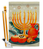 Light Of Hanukkah - Hanukkah Winter Vertical Impressions Decorative Flags HG192722 Made In USA