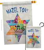 Mazel Tov Star - Hanukkah Winter Vertical Impressions Decorative Flags HG114132 Made In USA