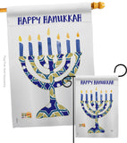 Hanukkah Menorah - Hanukkah Winter Vertical Impressions Decorative Flags HG114173 Made In USA