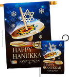 Happy Hanukkah Dreidel - Hanukkah Winter Vertical Impressions Decorative Flags HG114174 Made In USA