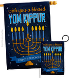 Blessed Yom Kippur - Hanukkah Winter Vertical Impressions Decorative Flags HG114226 Made In USA