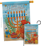 Hanukkah Feast - Hanukkah Winter Vertical Impressions Decorative Flags HG120278 Made In USA