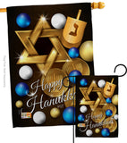 Happy Hanukkah - Hanukkah Winter Vertical Impressions Decorative Flags HG137063 Made In USA