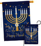 Happy Hanukkah - Hanukkah Winter Vertical Impressions Decorative Flags HG137324 Made In USA