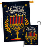 Happy Hanukkah - Hanukkah Winter Vertical Impressions Decorative Flags HG137327 Made In USA