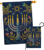 Lighting Hanukkah - Hanukkah Winter Vertical Impressions Decorative Flags HG190184 Made In USA