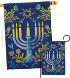 Lighting Hanukkah - Hanukkah Winter Vertical Impressions Decorative Flags HG190184 Made In USA