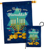 Happy Hanukkah - Hanukkah Winter Vertical Impressions Decorative Flags HG191061 Made In USA